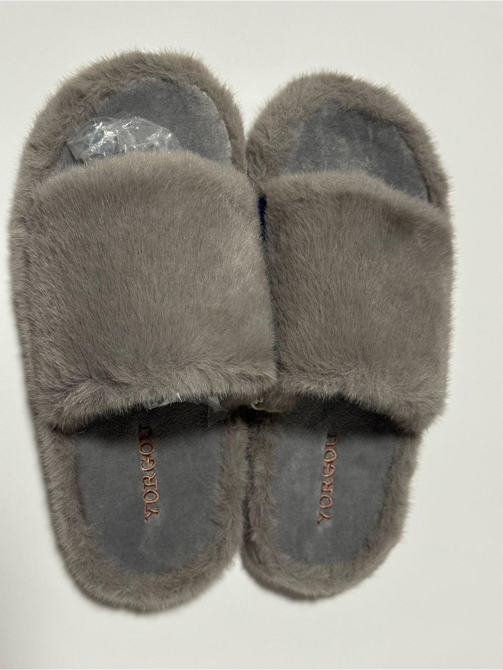 NEW Cozy Faux Fur Slippers - Women's Size 9.5-10 - Gray